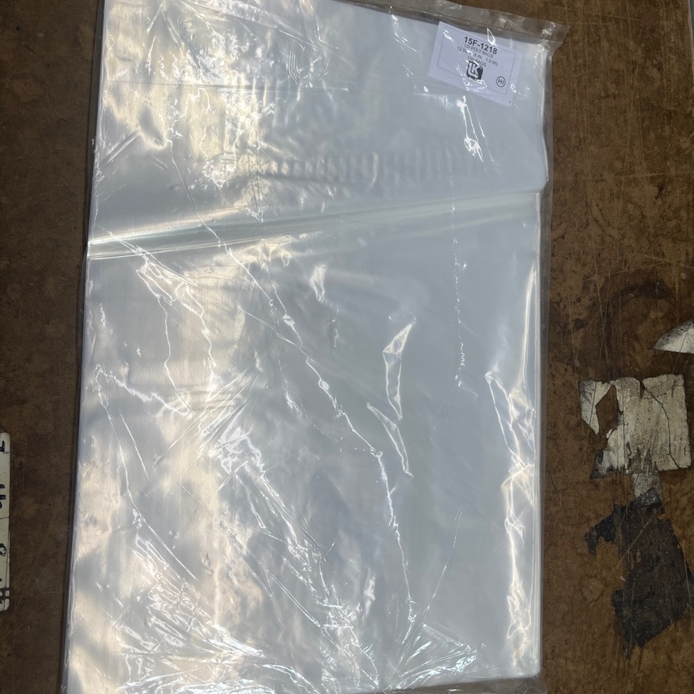12x18 Clear Poly Bags - 100 Pack  1.5 mil Thickness